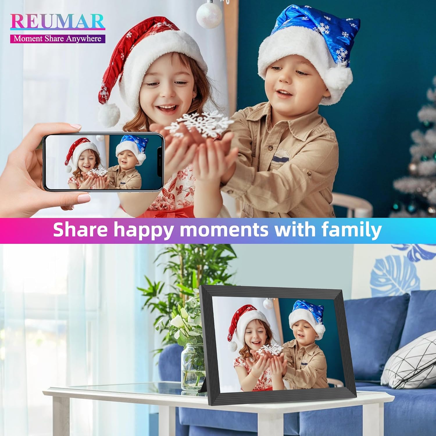 Thumbnail 1 de REUMAR FRAMEO Digital Photo Frame (10.1-inch) with 32GB WiFi, Auto-Rotate & Touch Screen