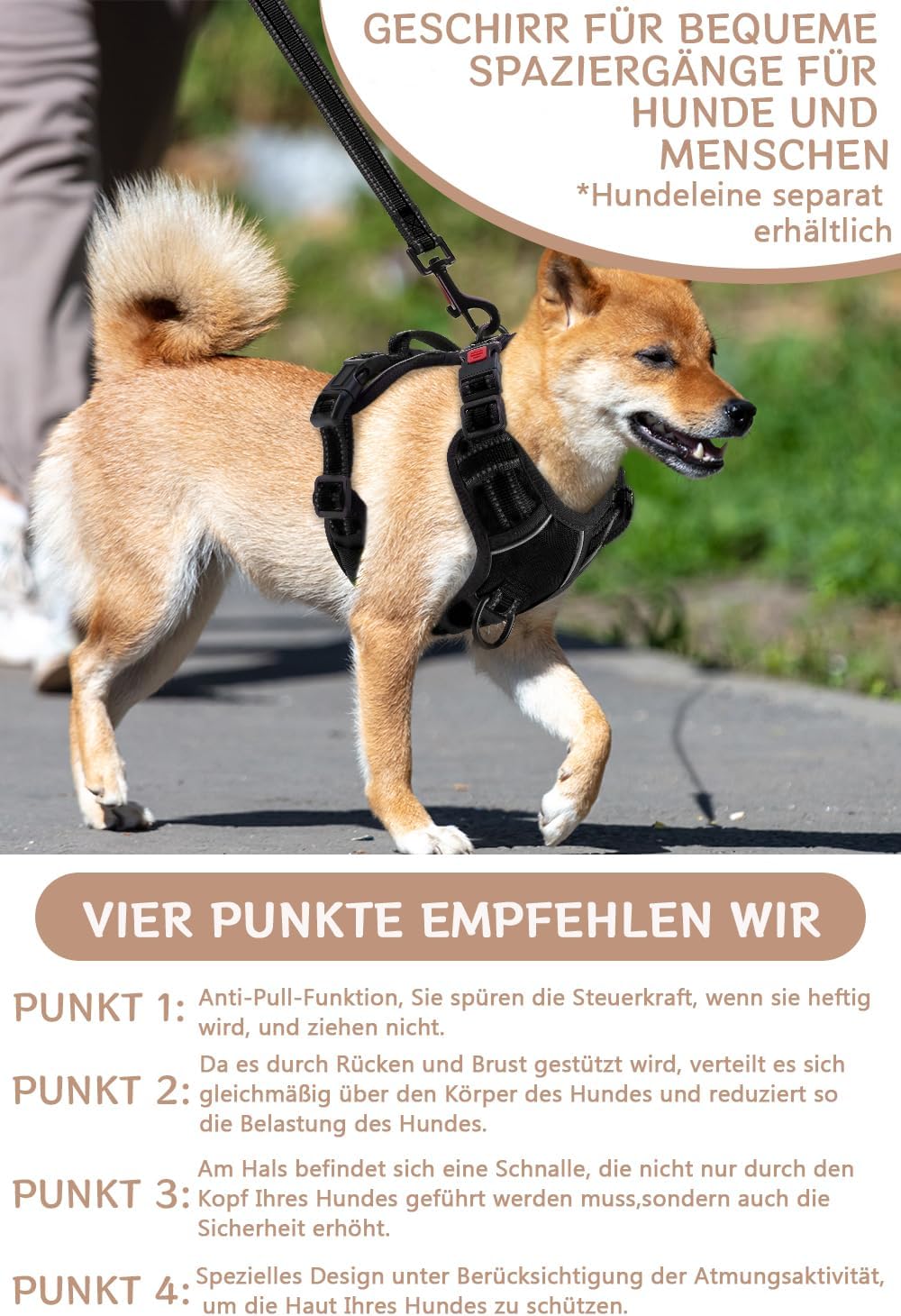 Detalle 2 de BaoCheng Hundegeschirr Anti Zug S 35-47 cm