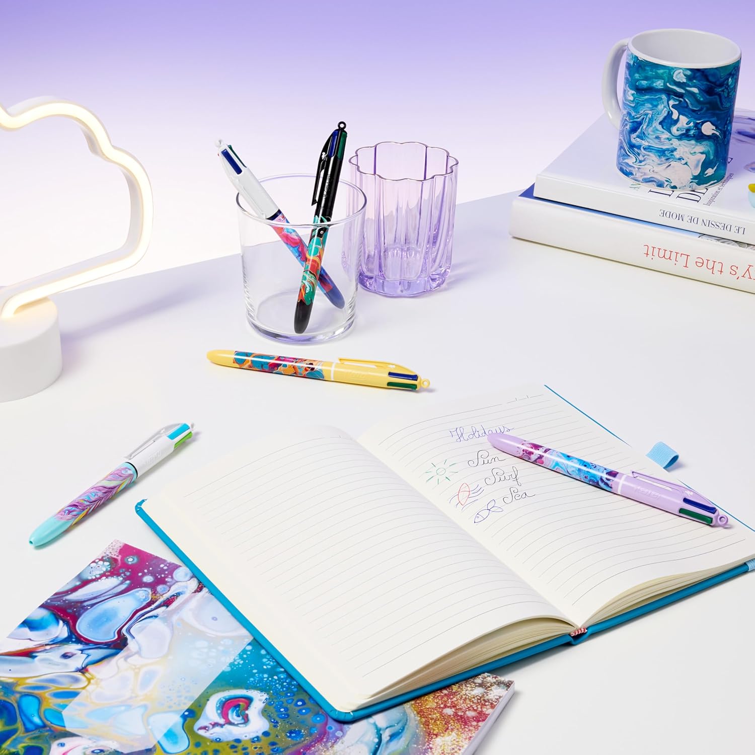 Thumbnail 4 de BIC 4 Couleurs Décors Stylos-bille Pointe Moyenne (1,0 mm) — Lot de 5