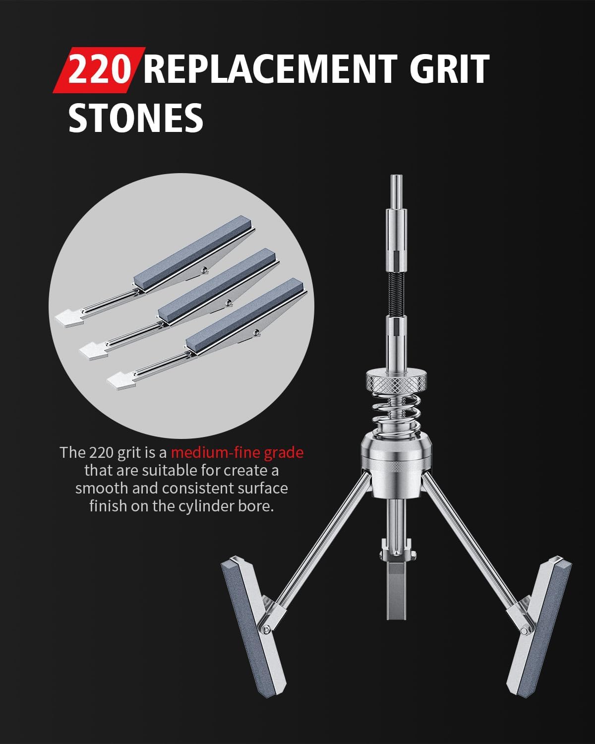 Detalle de Kolvoii Engine Cylinder Hone Tool Set, Adjustable 3/4"–7" Range