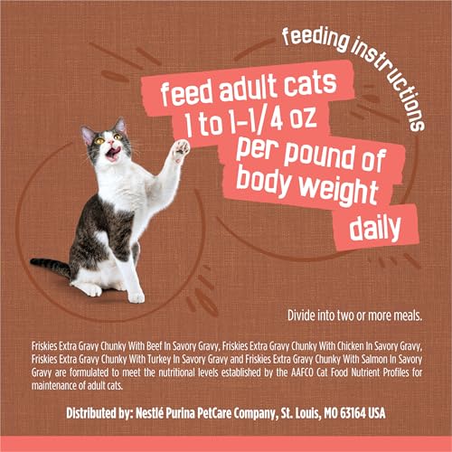 Thumbnail 7 de Purina Friskies Extra Gravy Wet Cat Food Chunky Variety Pack (Chicken, Turkey, Salmon, Beef) — 24x5.5 oz Cans