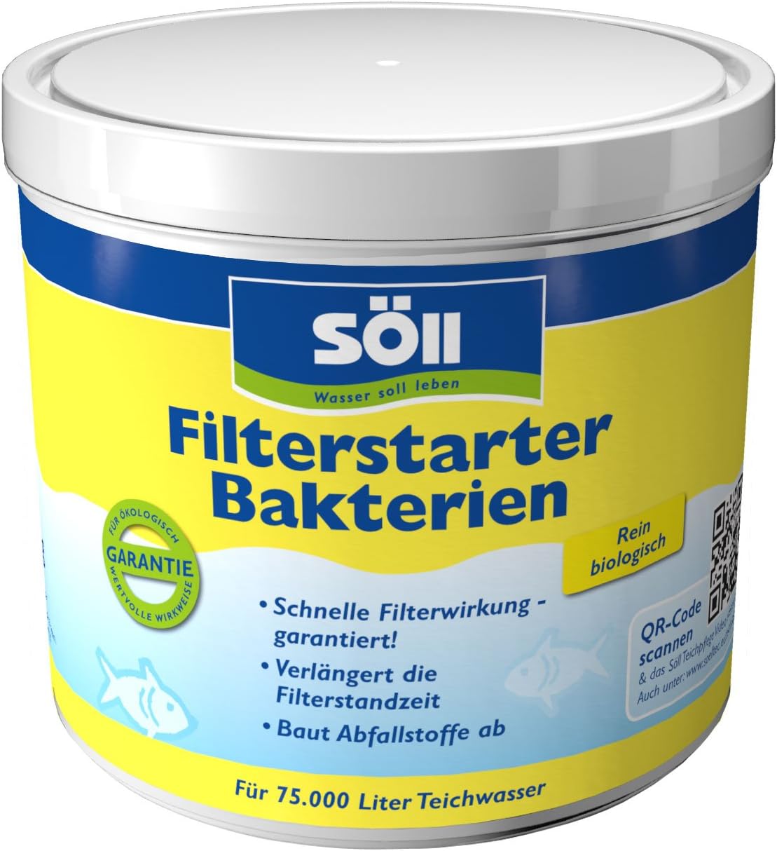 Detalle de Söll FilterstarterBakterien 500 g – natürliche Filterbiologie für Gartenteich bis 75.000 L