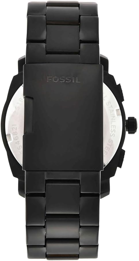 Detalle de Fossil Machine Watch da Uomo, 45 mm, movimento al quarzo cronografo con cinturino in acciaio inox