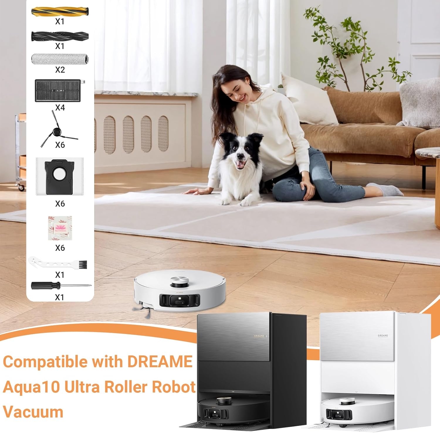 Thumbnail 1 de 28-teiliges Zubehör-Set für Dreame Aqua10 Ultra Roller Complete von Bpbdzz – Ersatzbürsten, Filter, Staubbeutel & Wischtuch