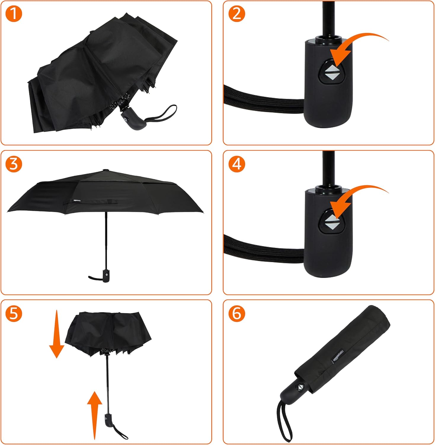 Thumbnail 3 de Amazon Basics Paraguas compacto automático 28×98 cm ☂️