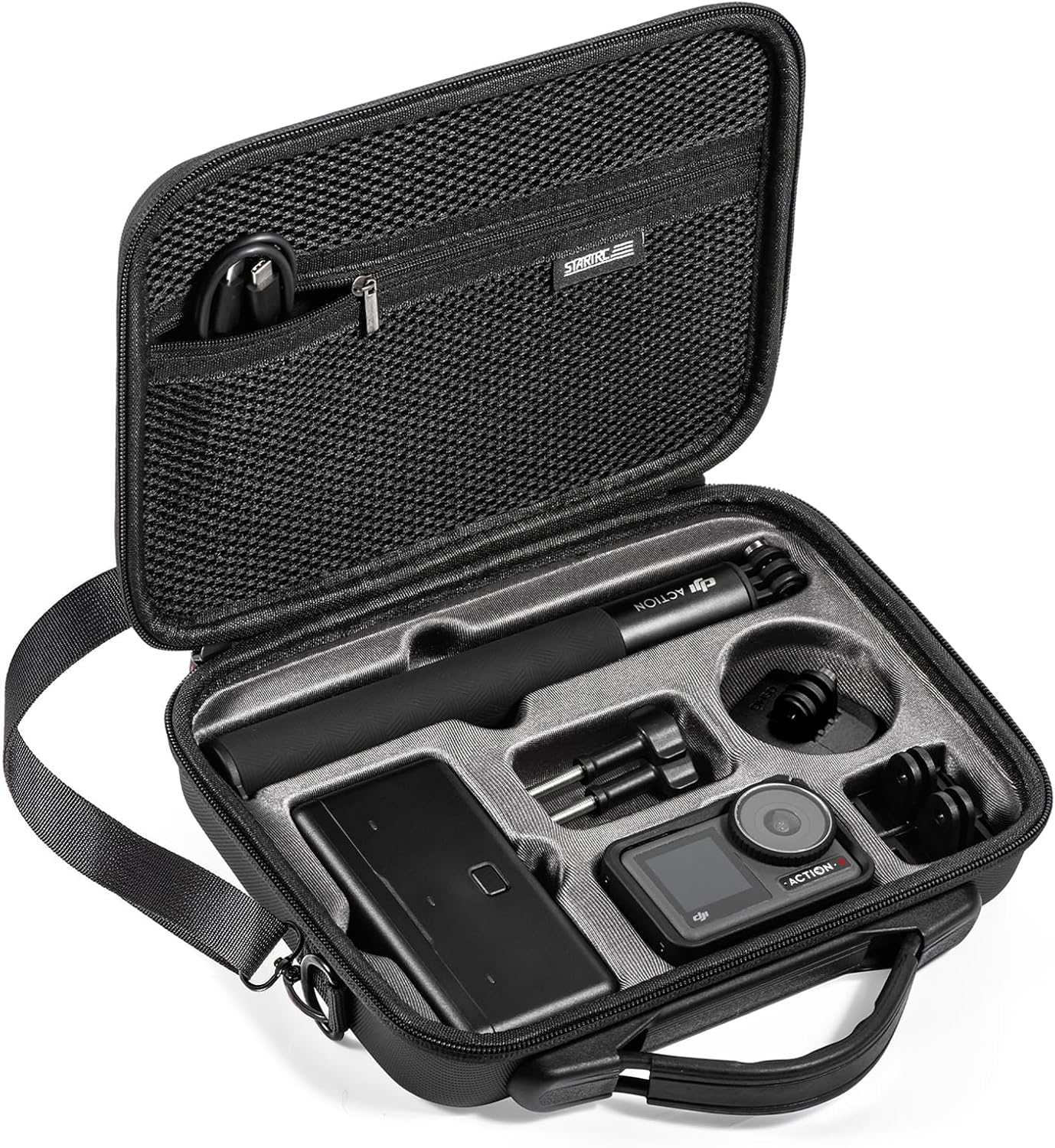 Detalle de xocome Tragetasche für DJI Osmo Action 5 (kompatibel mit Action 4/3) – PU-Leder Umhängetasche inkl. Schultergurt
