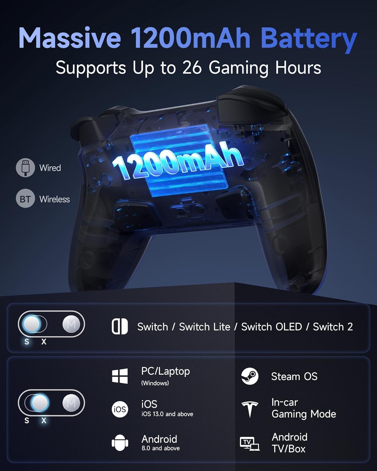 Thumbnail 6 de EasySMX S10 Switch 2 Controller 1200mAh