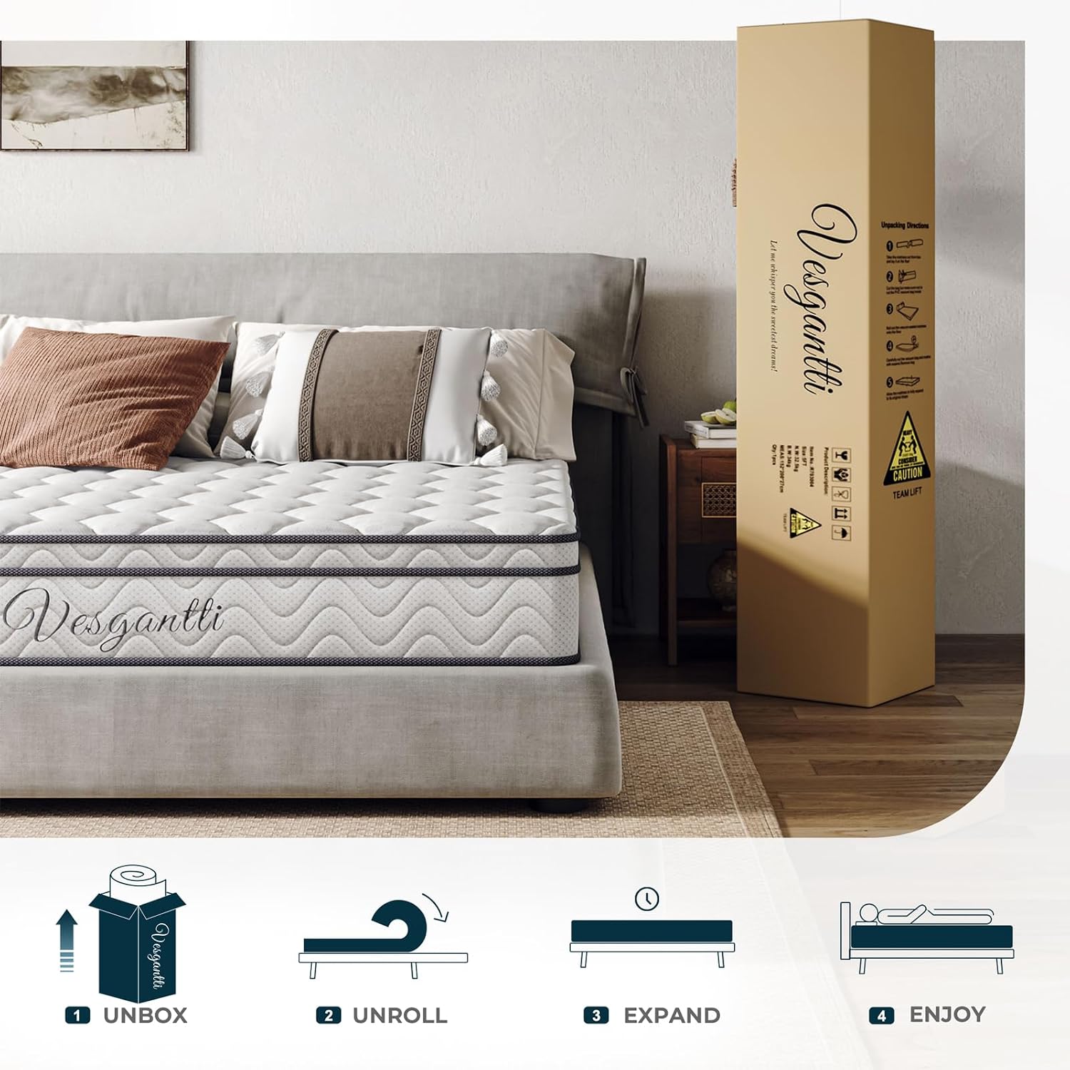 Thumbnail 5 de Vesgantti 10.3 Inch Hybrid Single Mattress 90x190cm