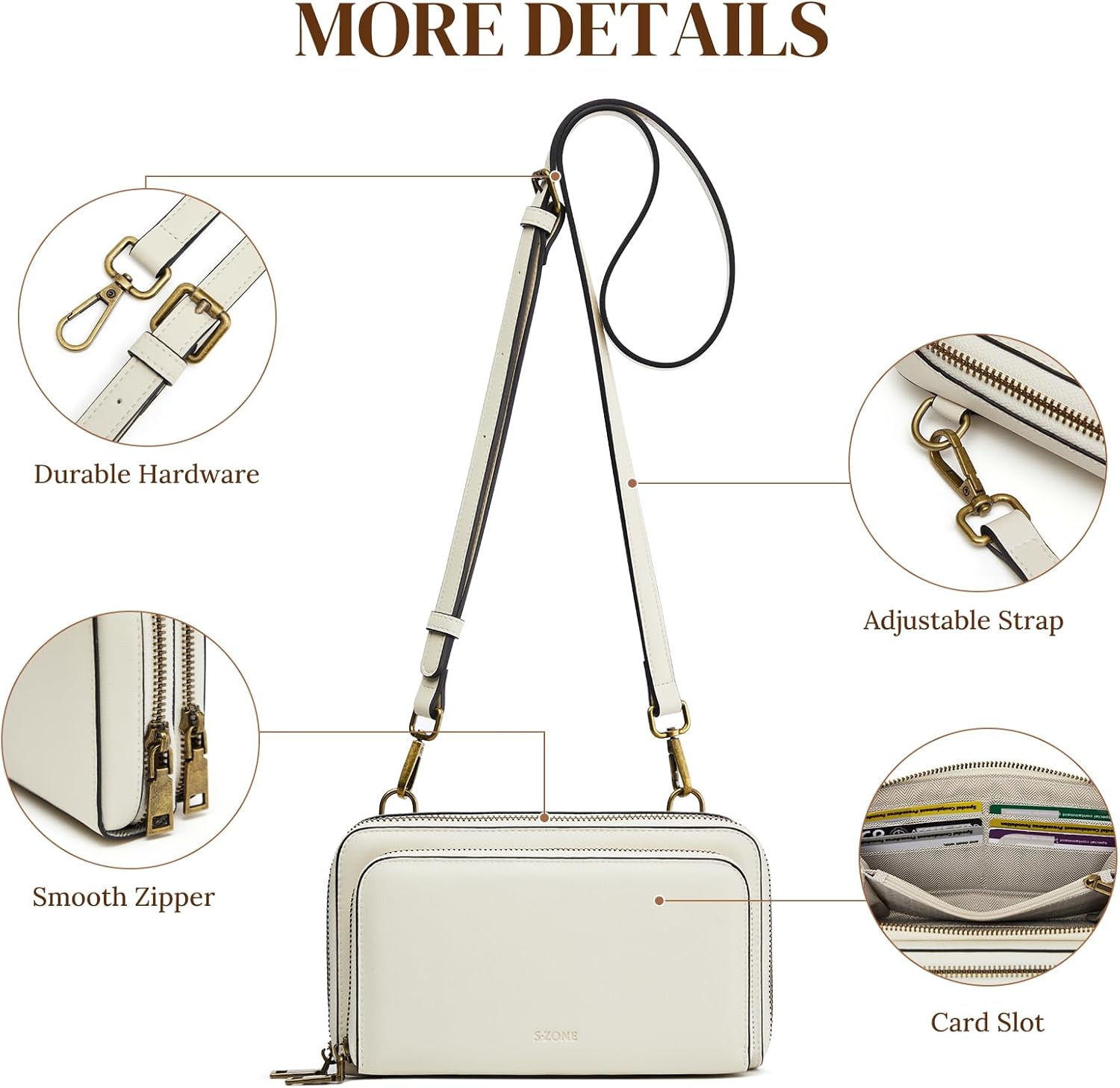 Thumbnail 5 de S-ZONE Faux Leather Women Crossbody Shoulder Bag