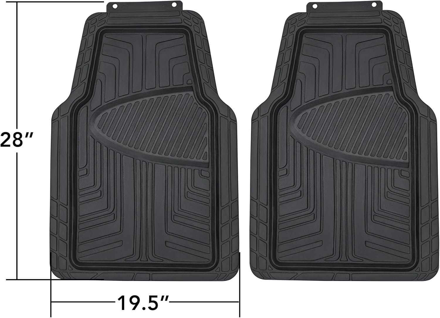 Thumbnail 1 de Amazon Basics 2 unità tappetini in gomma per auto, SUV e camion, colore nero – tutte le stagioni