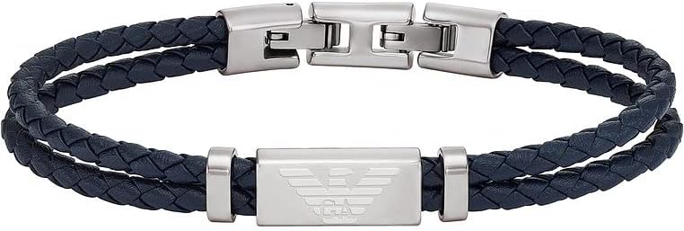 Thumbnail 6 de Emporio Armani Herrenarmband aus Edelstahl oder Leder mit Gliederverschluss – blau, ca. 18,50 cm