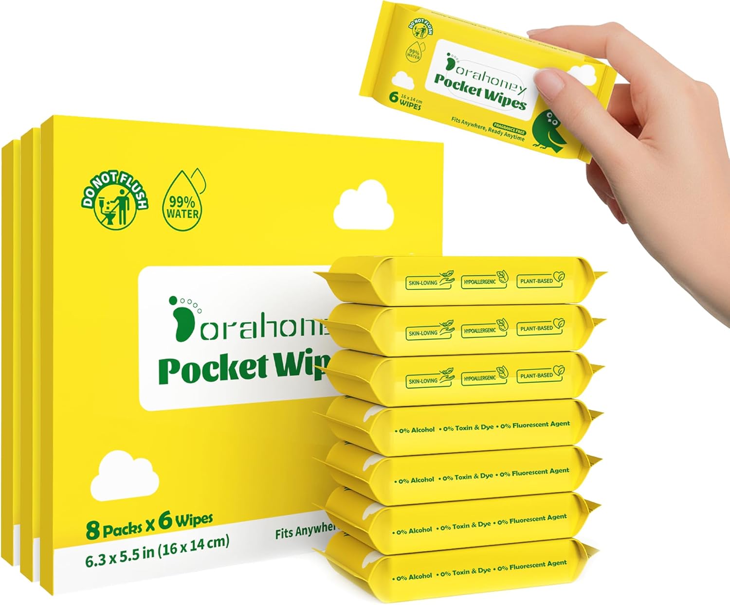 Dorahoney lingettes voyage 24 lot