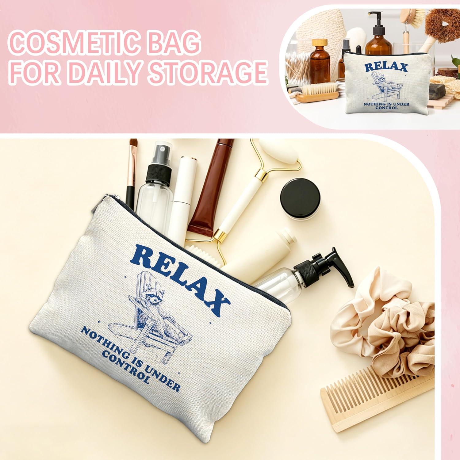 Detalle 2 de Cquwb Makeup Bag 10 x 7.5 Inches