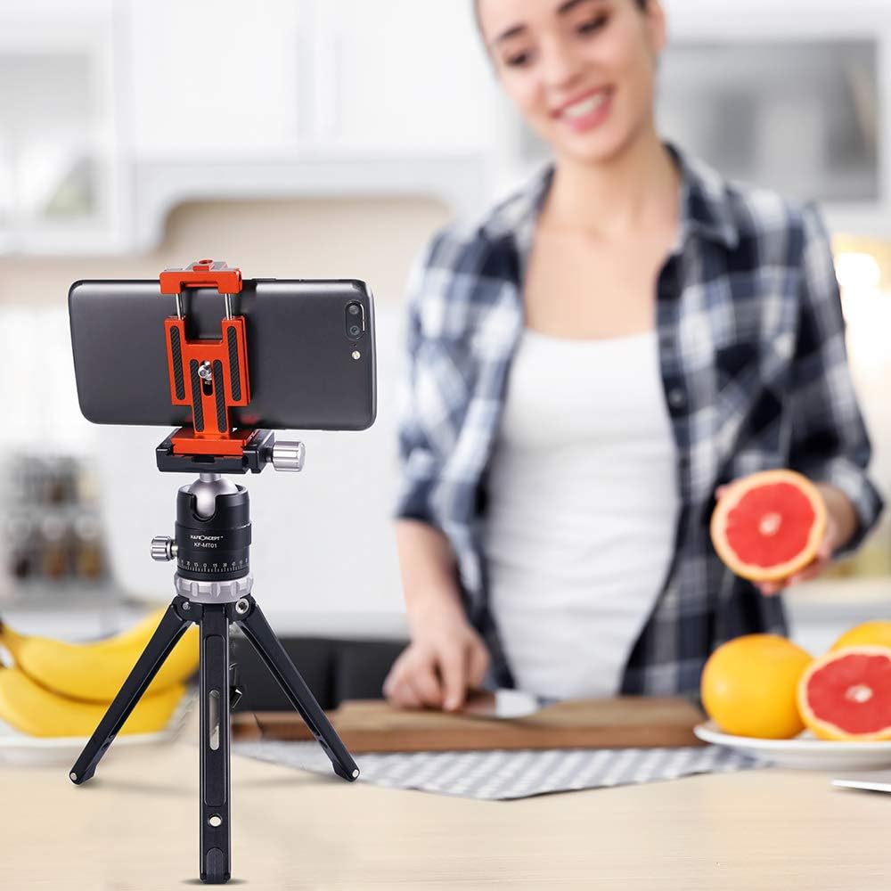 Thumbnail 5 de K&F Concept Smartphone Tripod Mount: Aluminium Quick Release Plate with 1/4 Inch Screw (Orange)
