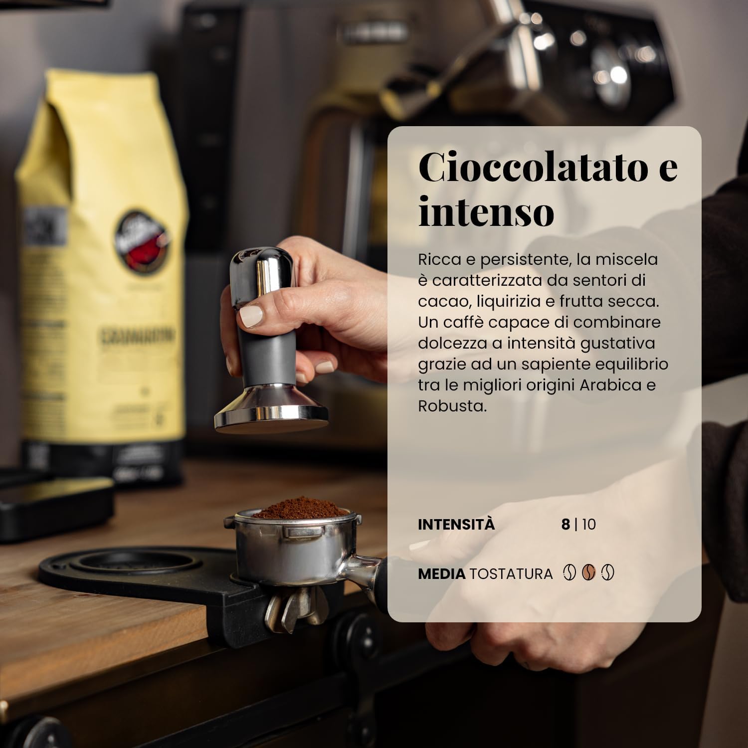 Detalle de Caffè Vergnano 1882 Granaroma in Grani, 1 Kg — eleganza e equilibrio per ogni momento