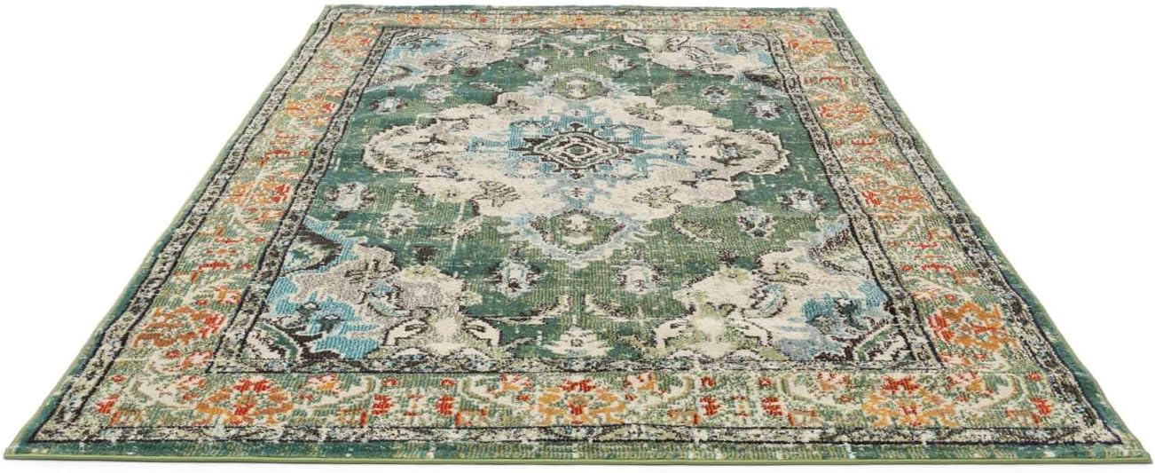 Detalle de RugVista Leia 200 x 300 cm Green Vintage Rug, Medium Pile