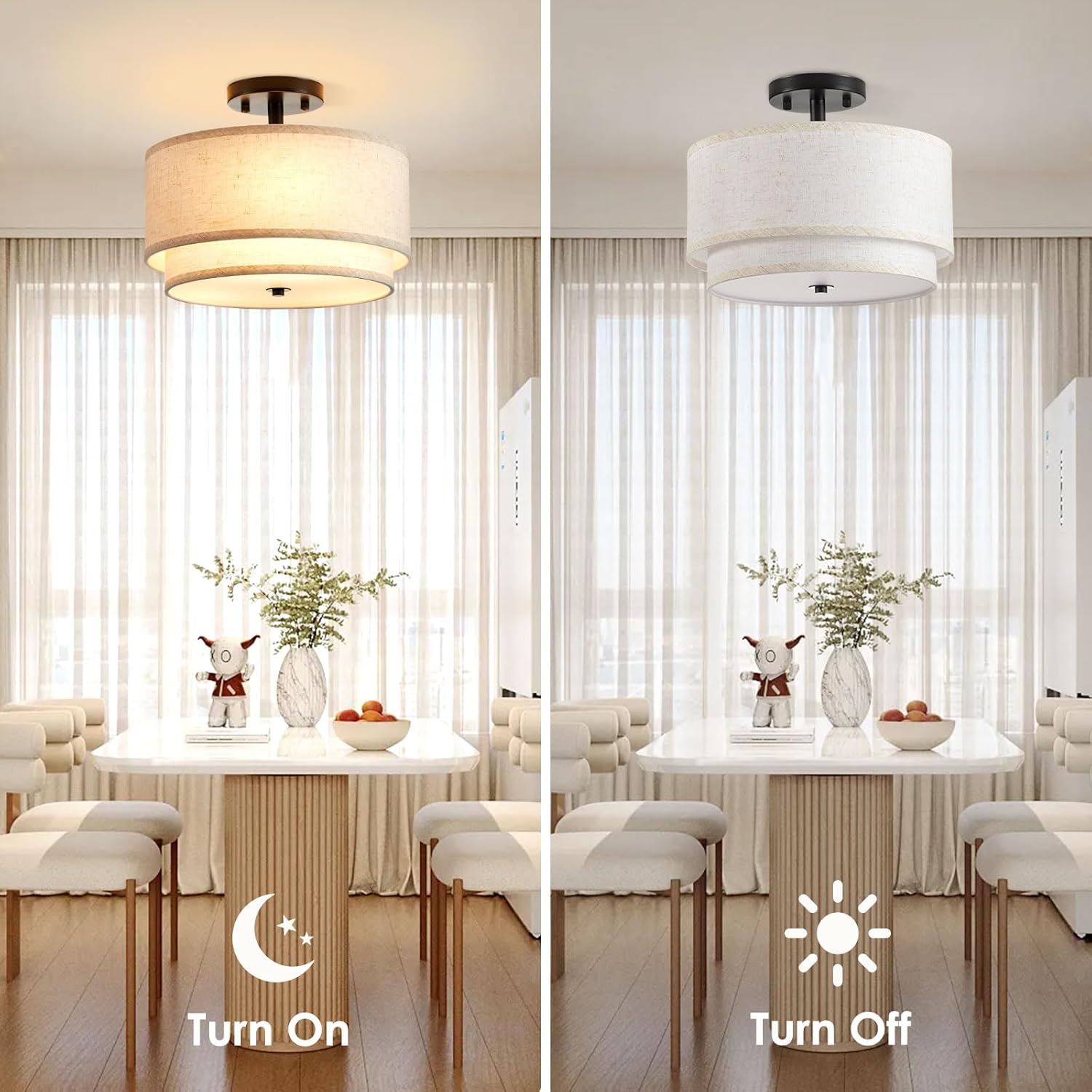 Thumbnail 1 de 12.6" Semi Flush Mount Ceiling Light