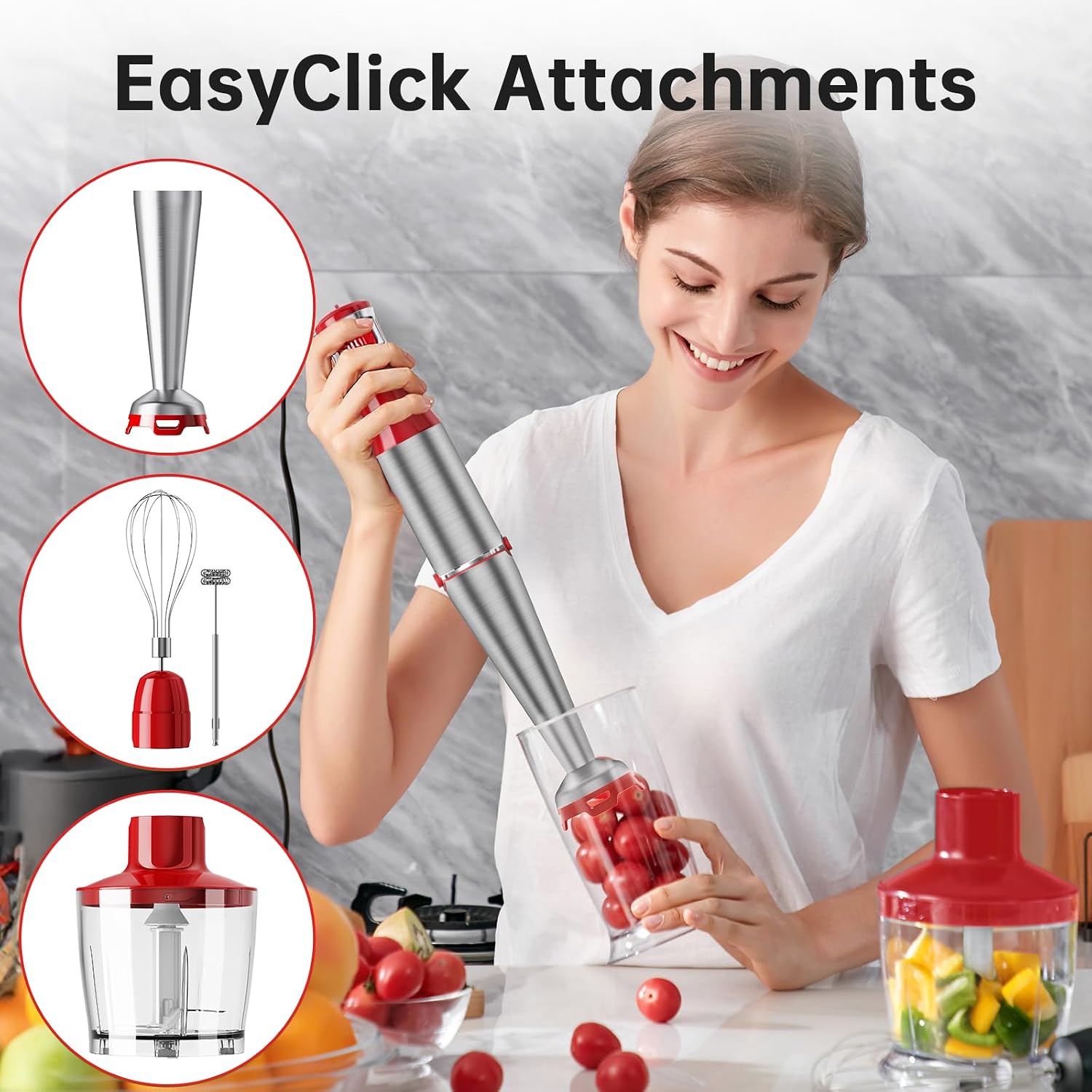 Detalle 2 de turelar HB-8805 5-in-1 Immersion Blender, 1100 W, Variable-Speed Trigger