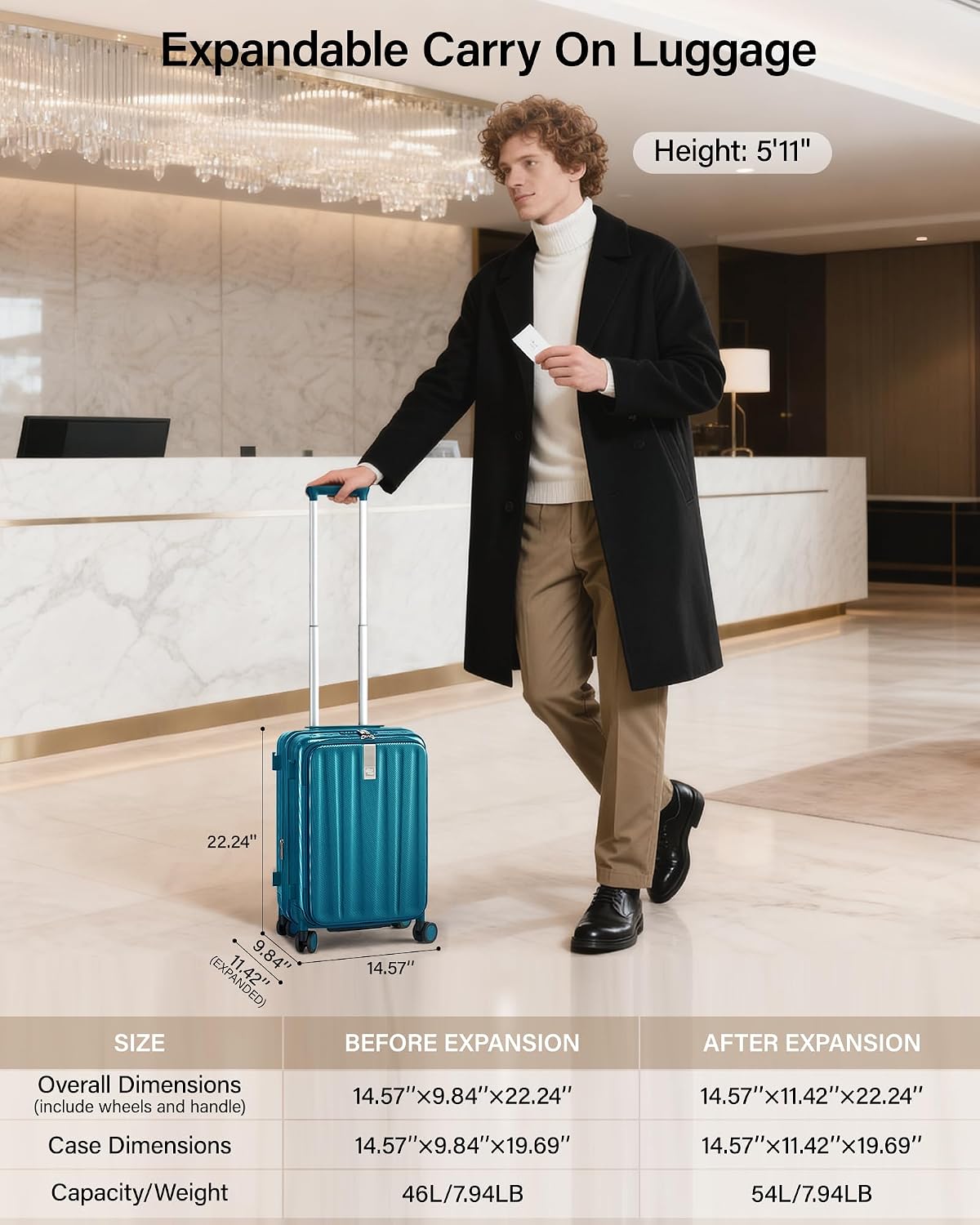 Thumbnail 1 de Hanke 20 Inch Expandable Carry On Luggage