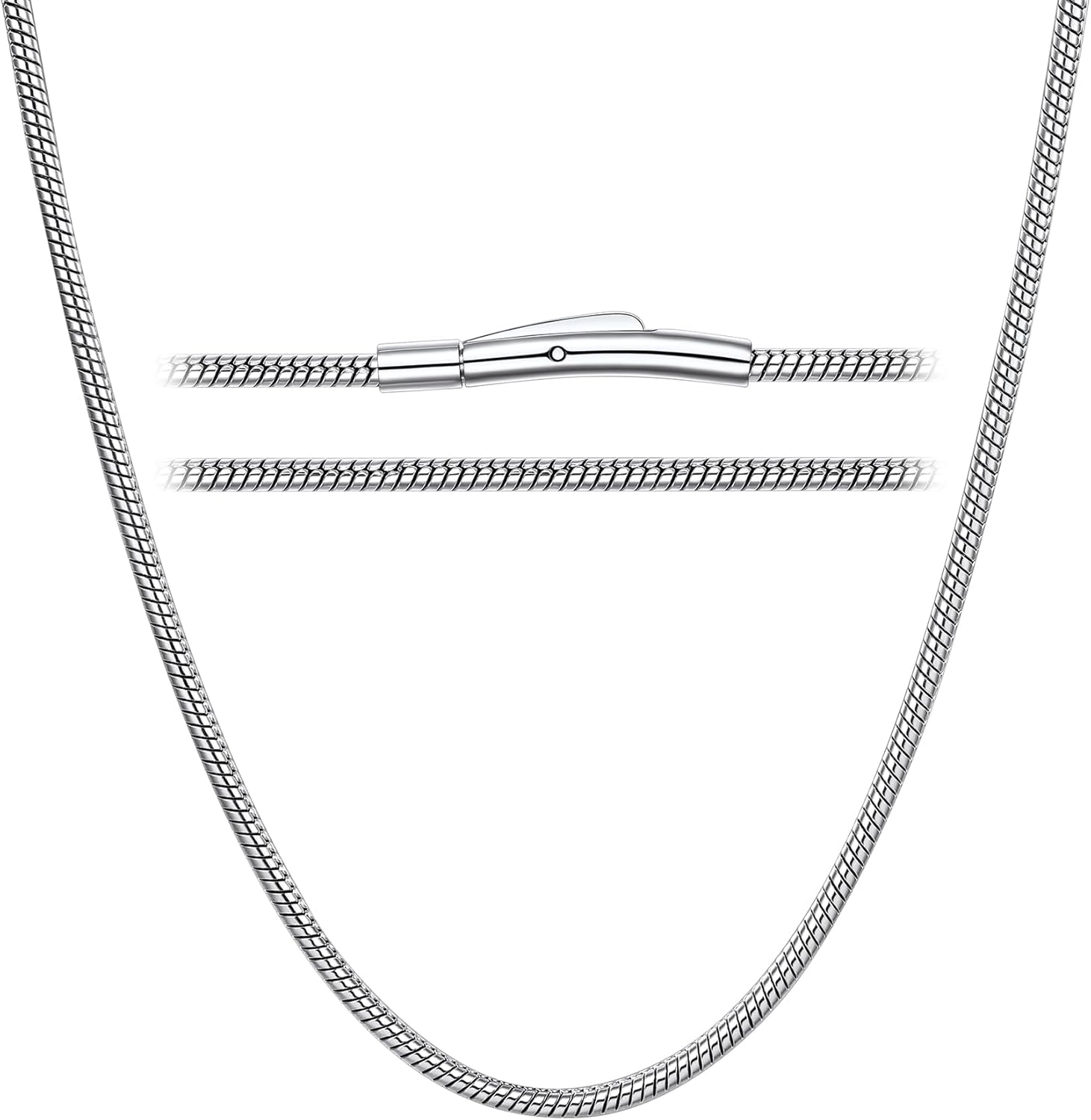 Detalle de ChainsHouse Schlangenkette Edelstahl 2 mm – 55 cm, unisex