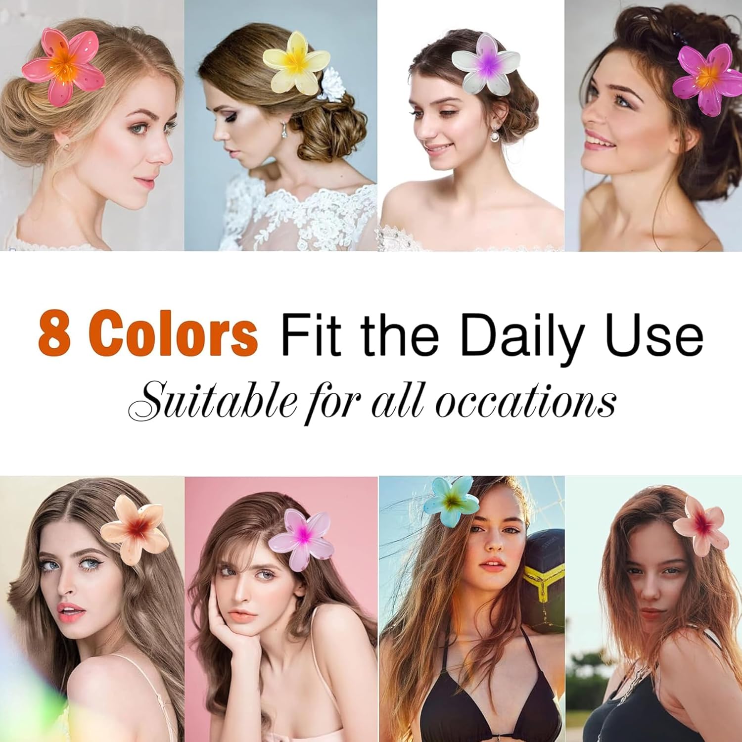 Thumbnail 2 de YeahBoom 8er Set Blumen-Haarspangen für Frauen – 3D-Haarklammern mit rutschfestem Kunststoff