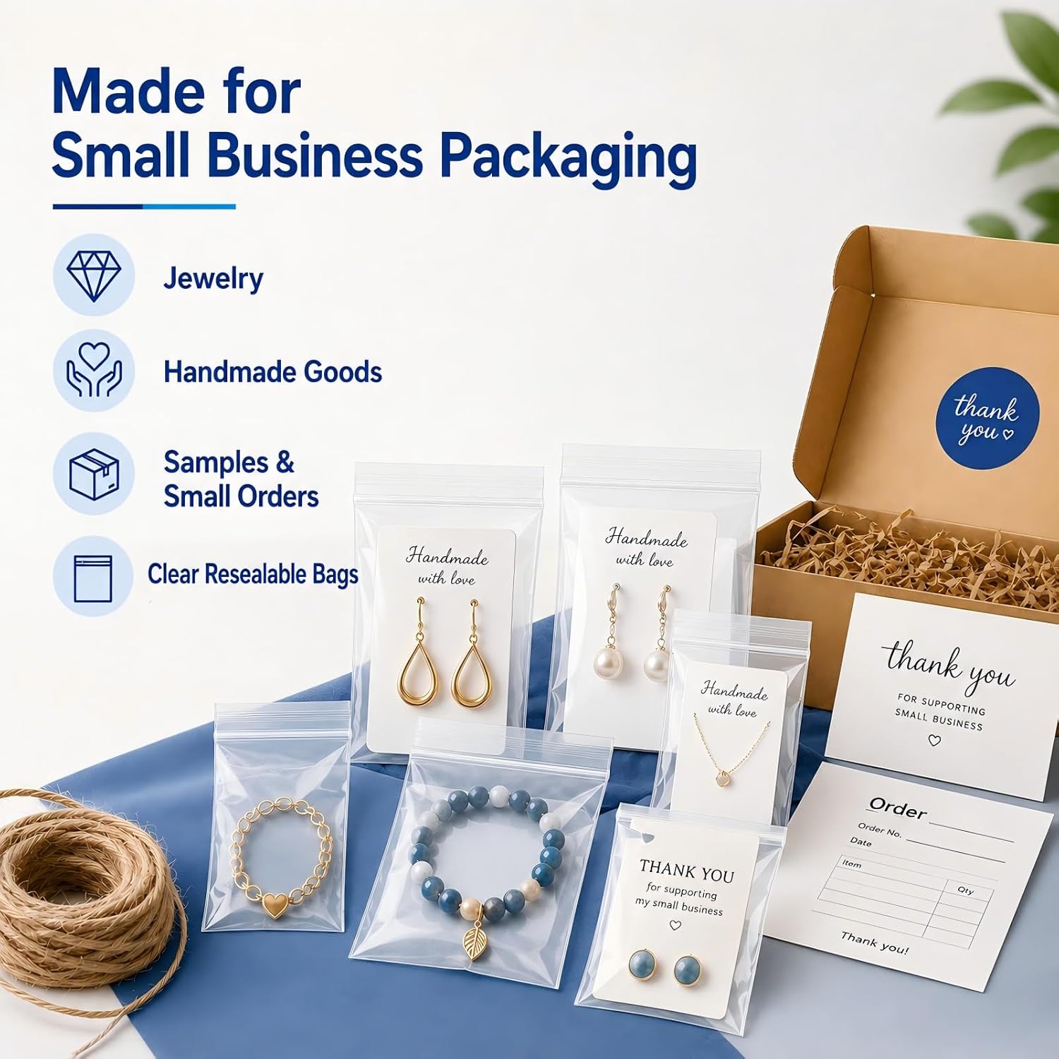 Detalle de Bonison Pbag4 Clear Zipper Bags, 4 Sizes, 2 Mil LDPE