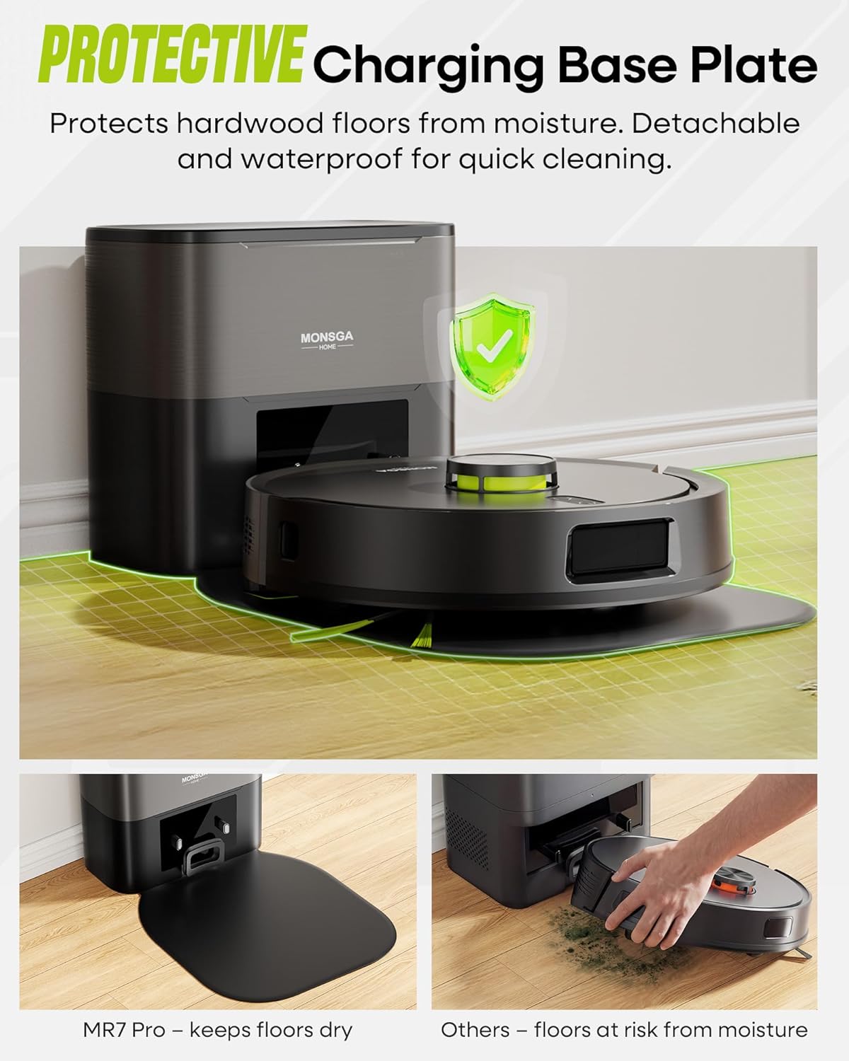 Thumbnail 3 de MONSGA MR7 PRO Robot Vacuum with Mop Self-Emptying – 8000Pa Suction, LiDAR Navigation and 90 Days Hands-Free Emptying
