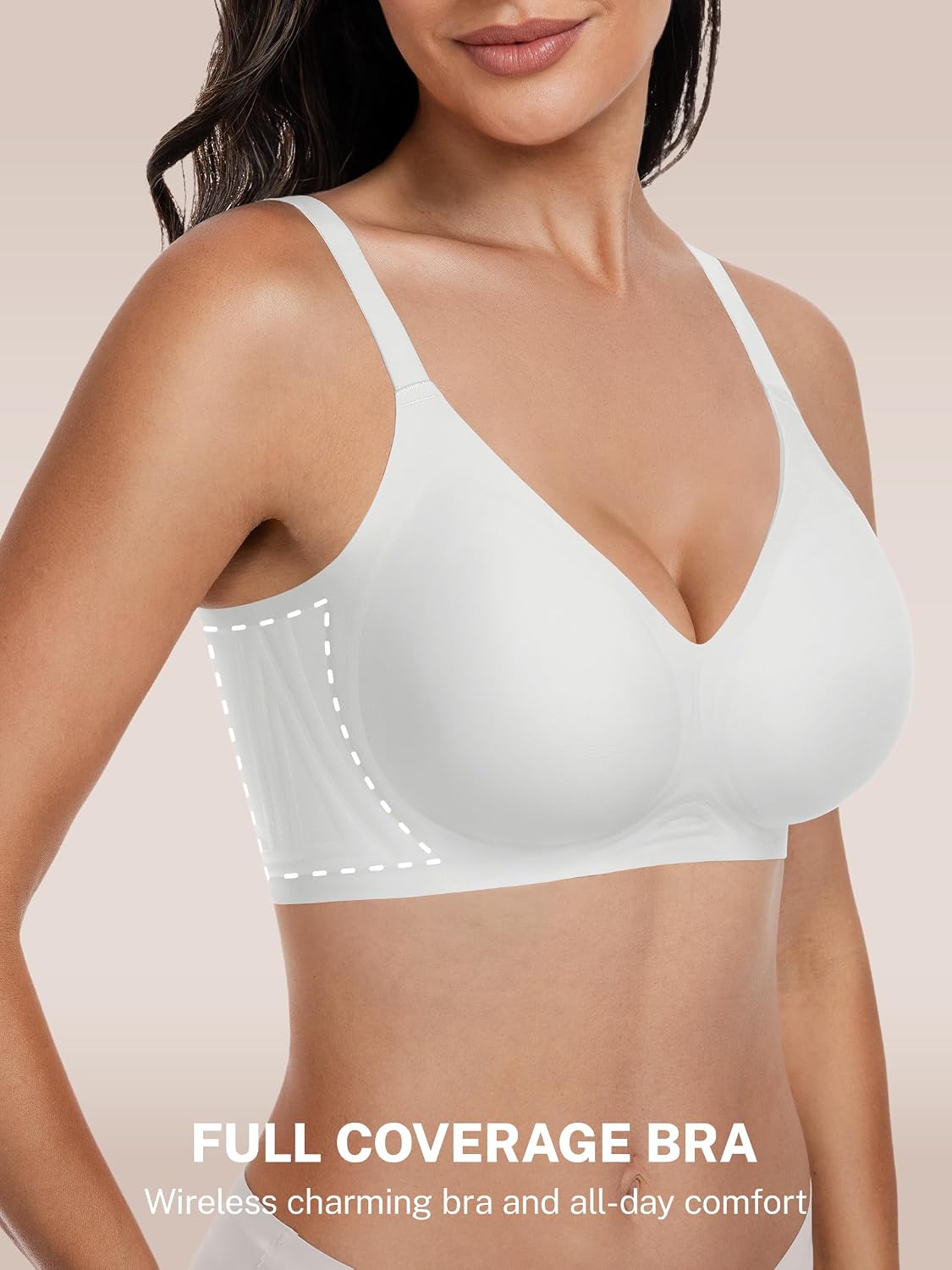 Detalle de habibee Jelly Bra for Women No Underwire Comfort Seamless Push Up Wireless Full Coverage