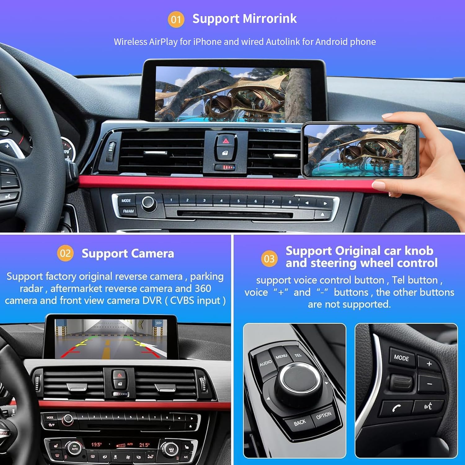 Thumbnail 4 de Road Top Kit decoder Retrofit CarPlay/Android Auto senza fili per BMW con sistema NBT (1, 2, 3, 5, 7 e X serie)