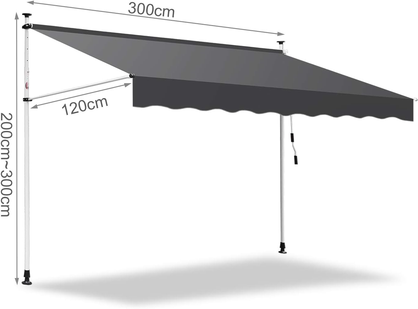 Thumbnail 6 de Tubiaz Klemmmarkise Balkon ohne Bohren – 300 cm Breite, verstellbar, UV-beständig, wasserdicht