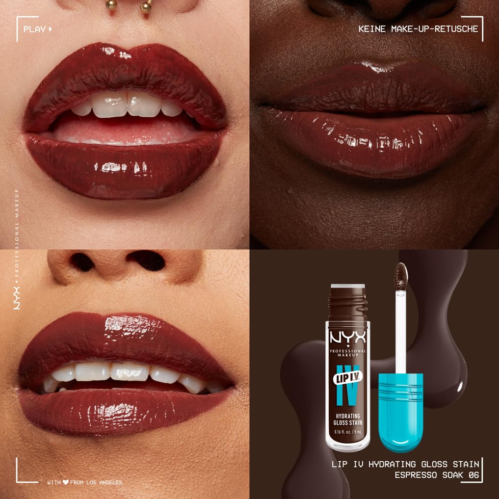 Thumbnail 1 de NYX Professional Makeup Lip IV Hydrating Gloss Stain (2-in-1) – Espresso Soak