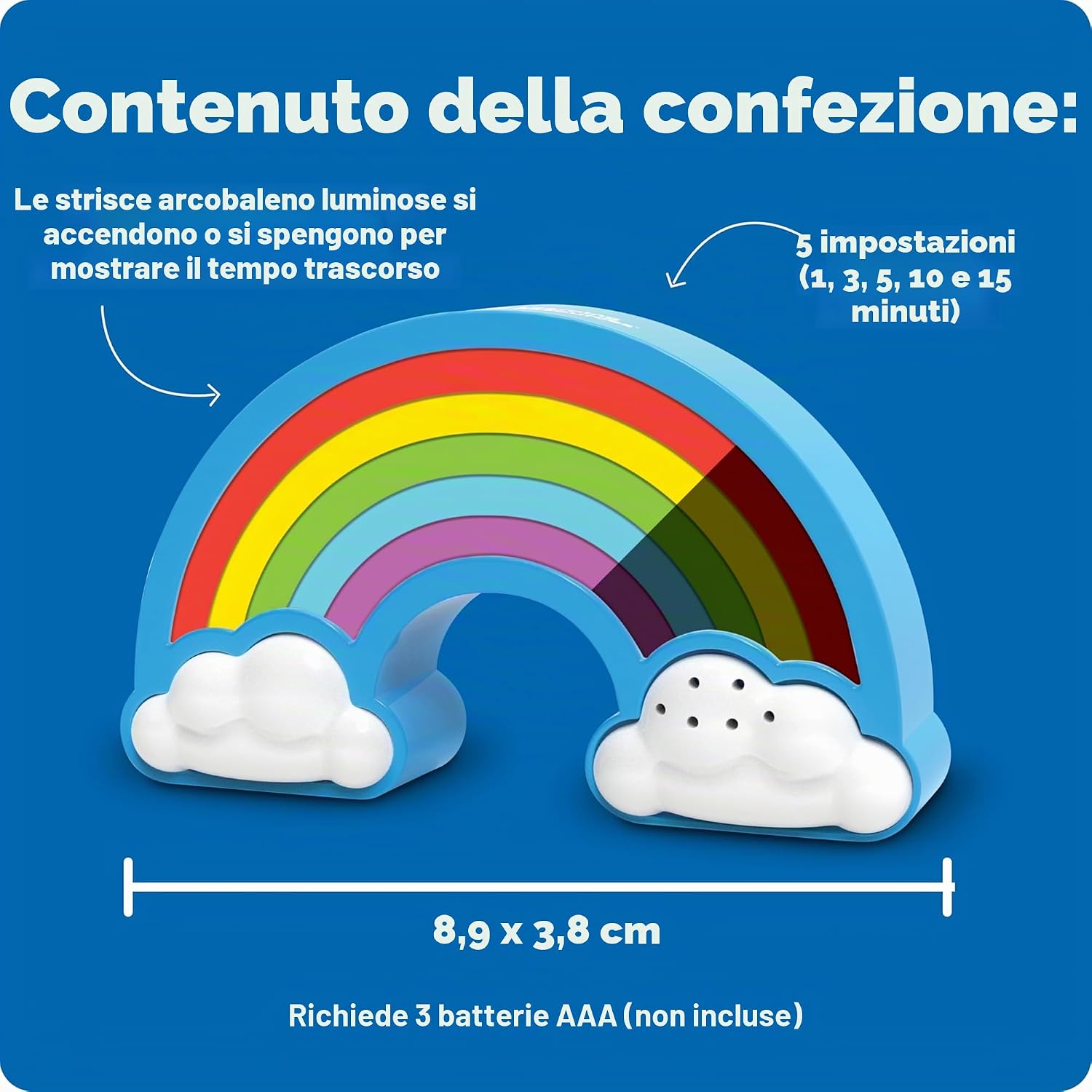 Detalle 2 de Learning Resources Timer Visivo Arcobaleno per Bambini (3+ Anni) – Timer per Classe e Casa
