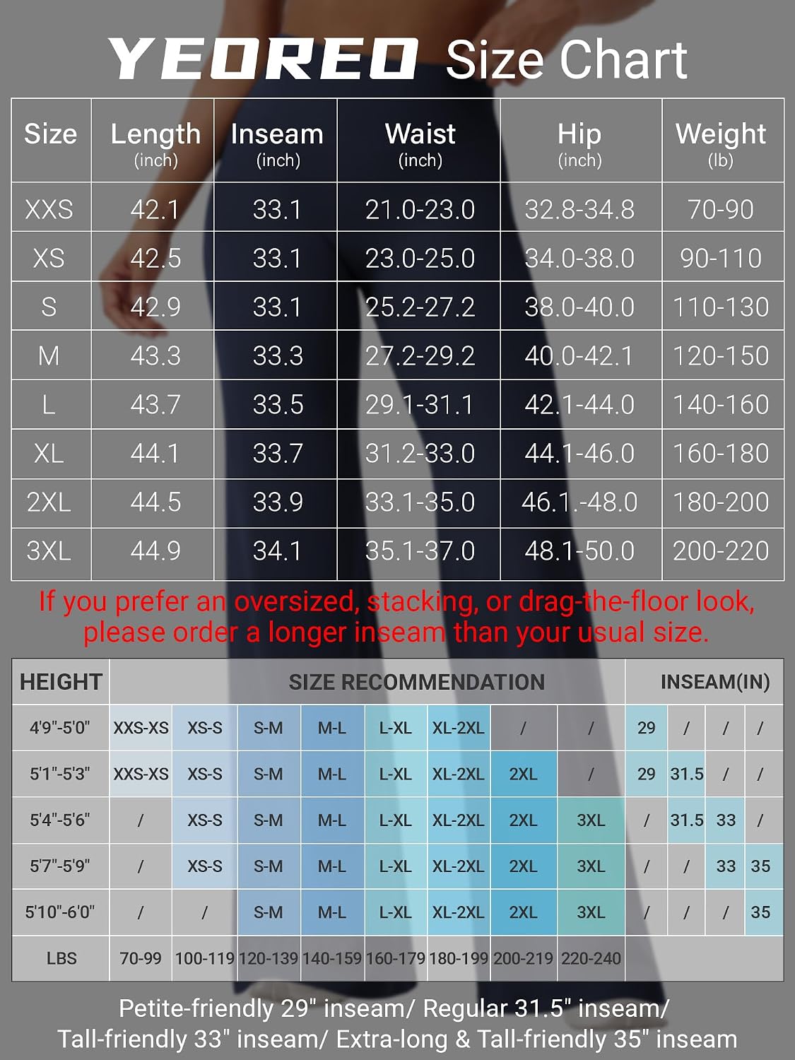 Thumbnail 4 de YEOREO Women's Seamless Front Leggings – High-Waist Training Tights with Multiple Inseam Options