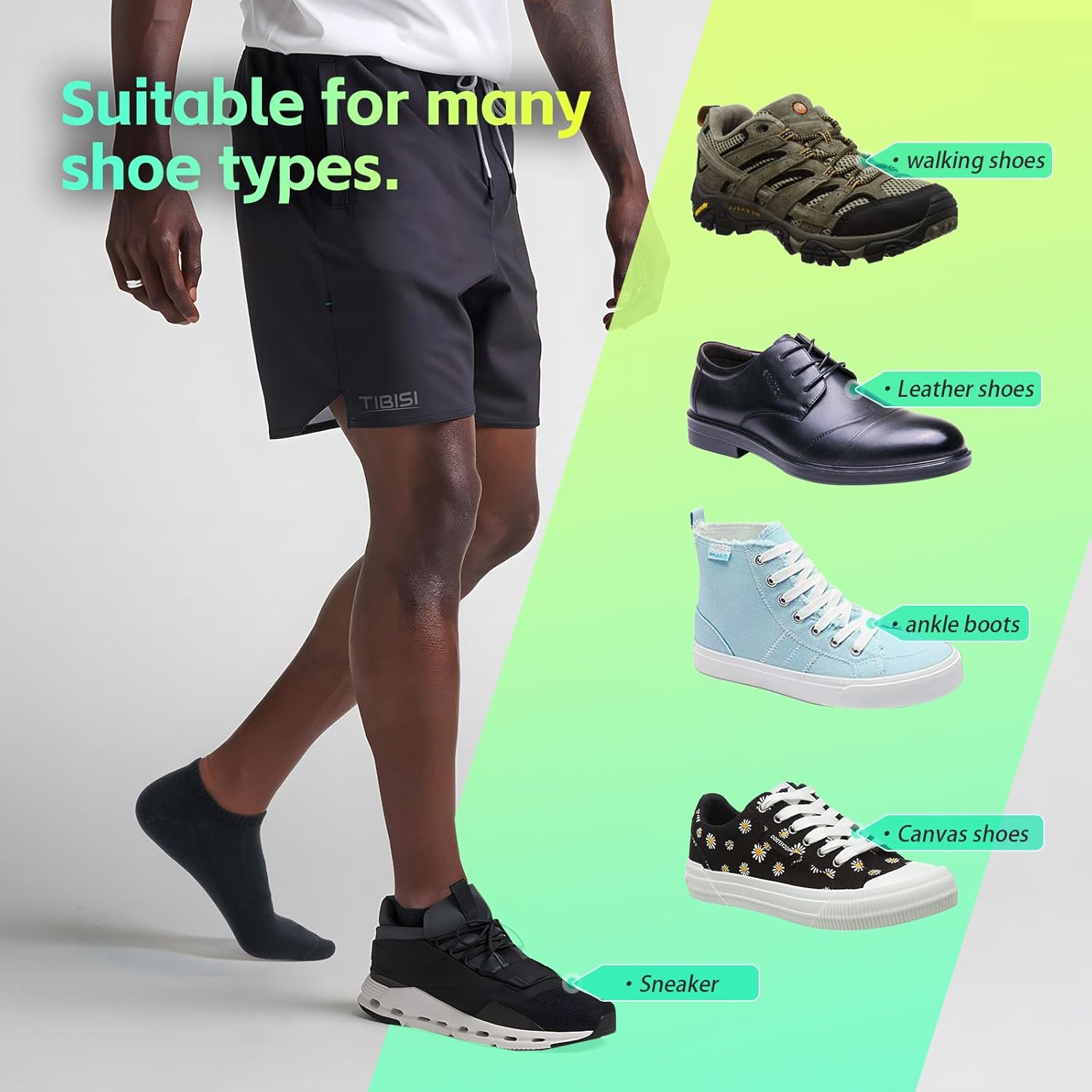 Thumbnail 3 de TIBISI trainer socks multipack (pack of 10) – breathable low-cut running and walking socks in white, black and grey
