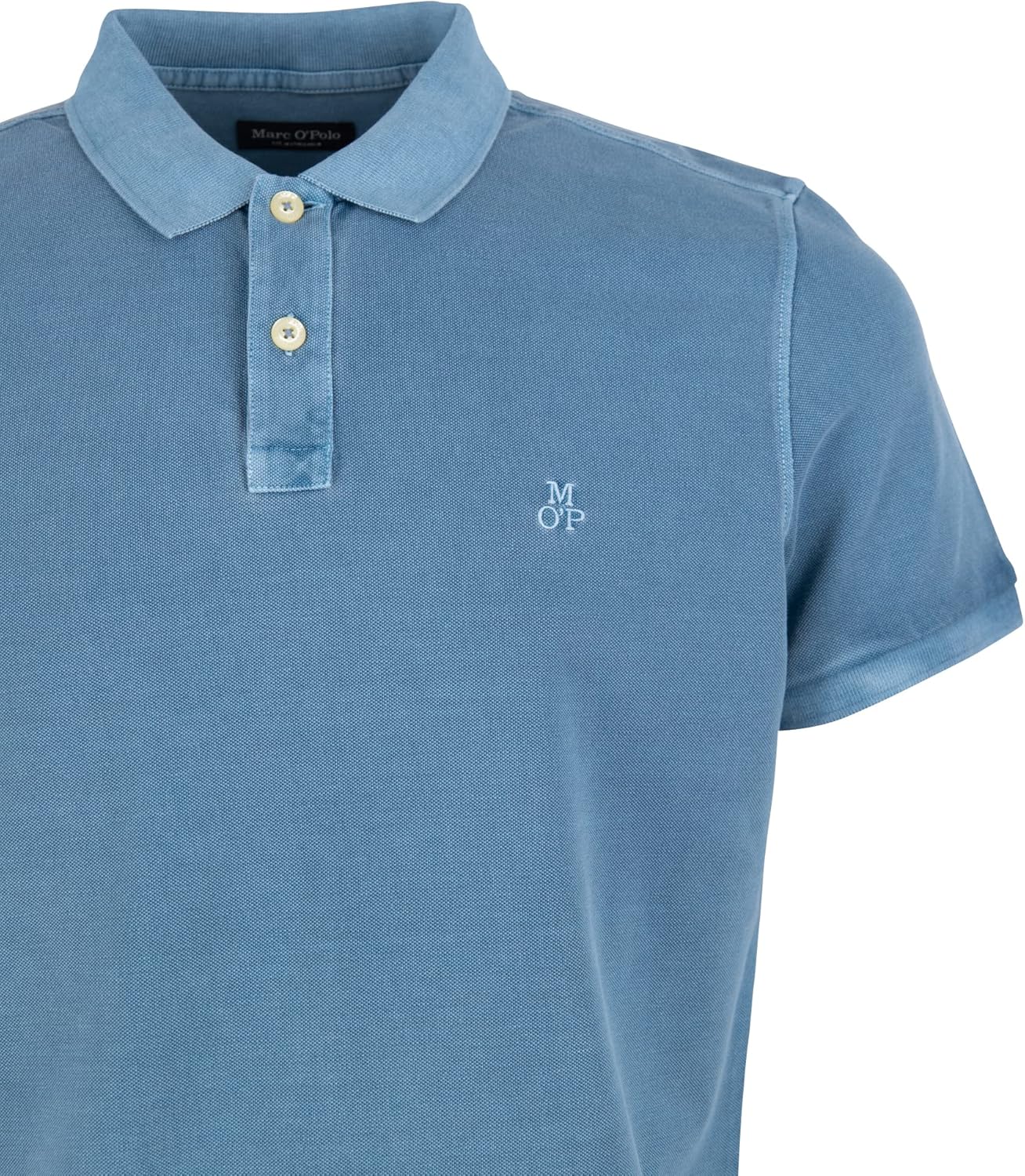 Thumbnail 3 de Marc O’Polo Polo homme à manches courtes en coton biologique Regular Fit, Bleu Kashmir Blue, taille S