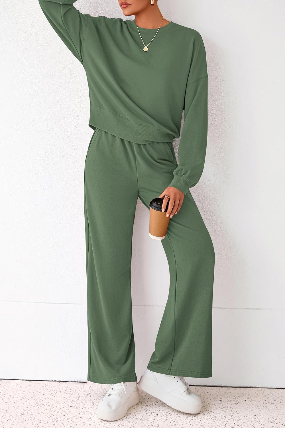 Detalle 2 de PRETTYGARDEN 2-Piece Fall Sweatsuit lounge set
