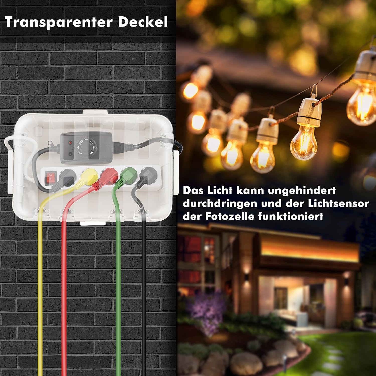 Thumbnail 1 de RESTMO Große wasserdichte Kabelbox für den Außenbereich – IP54, 32x22x13 cm, transparentes Weiß