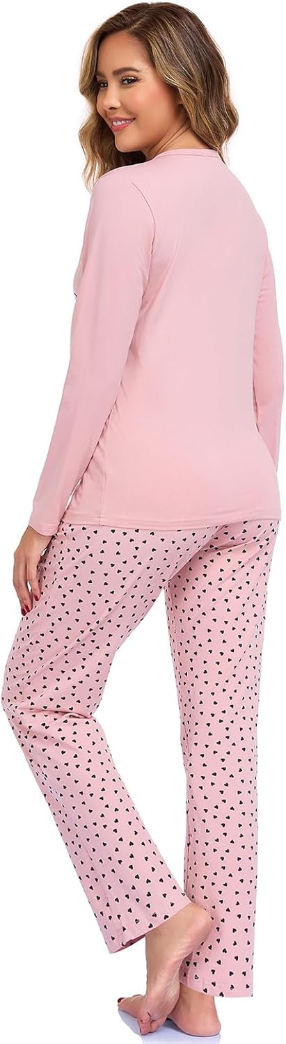 Thumbnail 4 de SPKPKEY women’s cotton long-sleeve pyjamas set (95% cotton, 5% spandex) – cute 2-piece loungewear