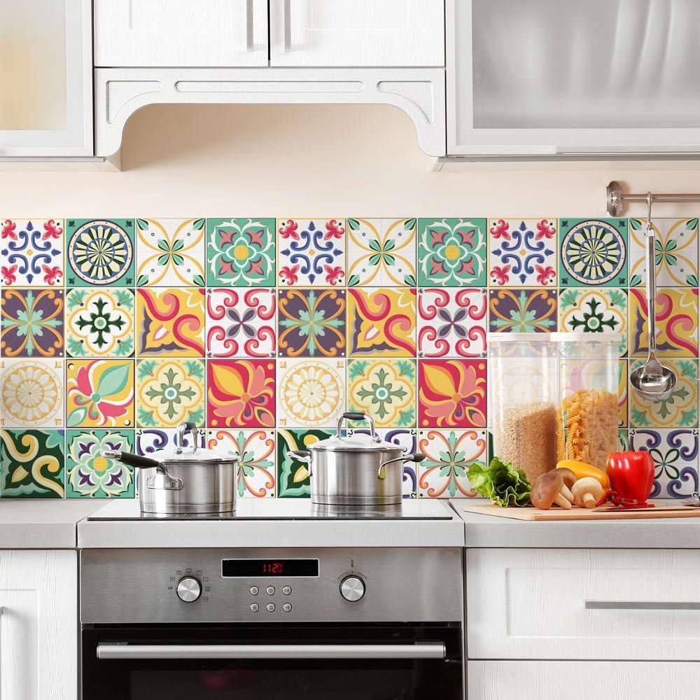 Detalle de RE-COVERTILES: Adesivi per Piastrelle Bagno e Cucina – 10 pezzi 20x20 cm, PVC impermeabile