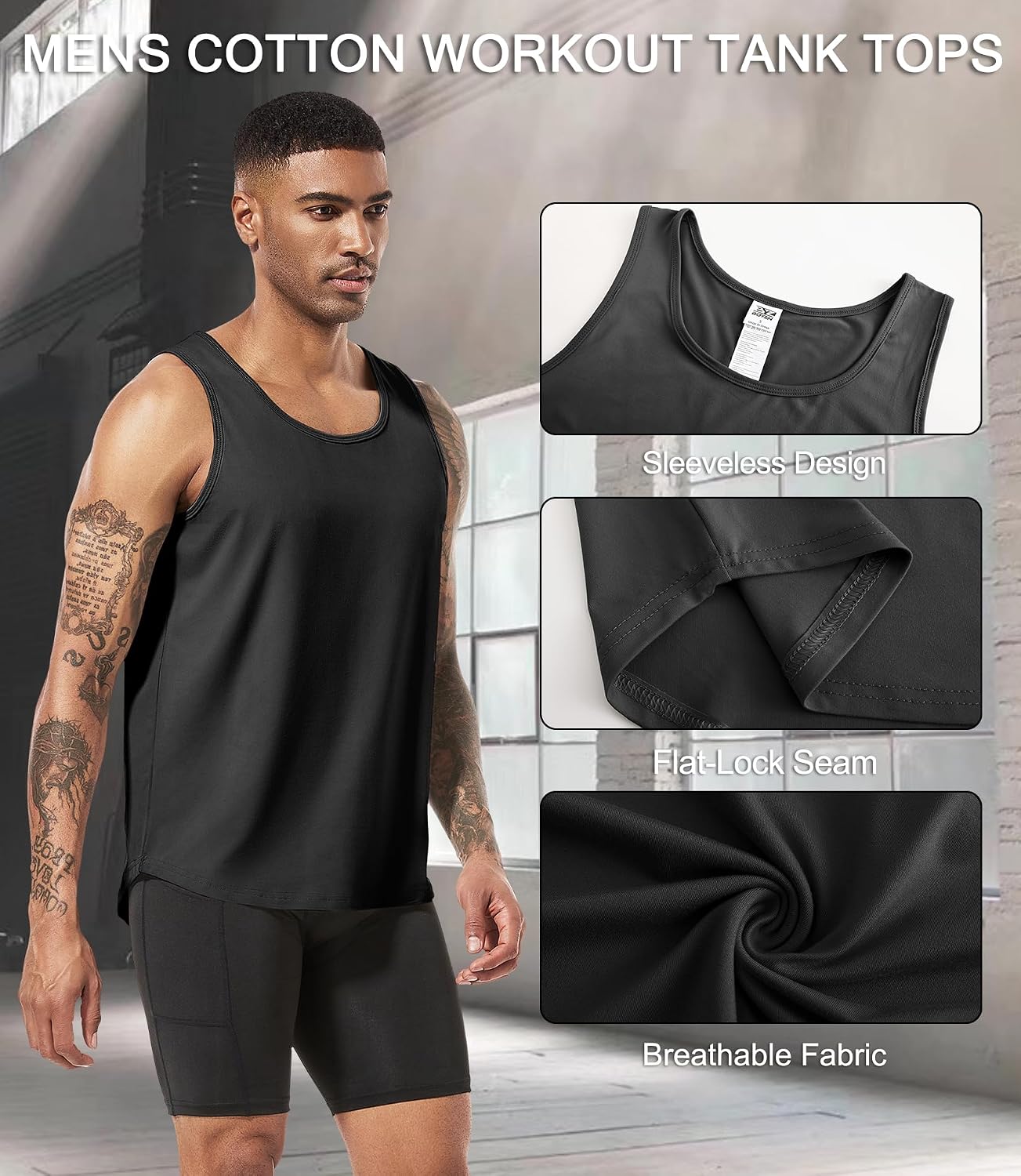 Detalle 2 de Boyzn Cotton Gym Tank Tops 3 Pack