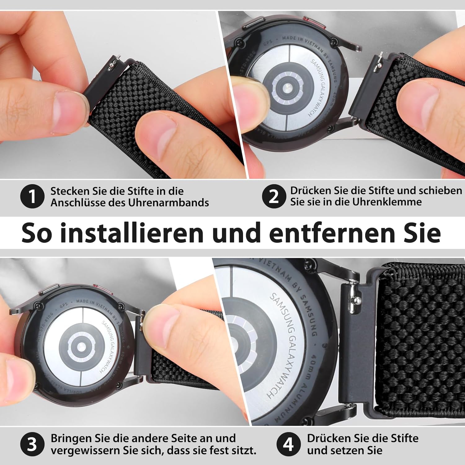 Thumbnail 2 de SHIJZWD 22mm elastisches Nylon Uhrenarmband