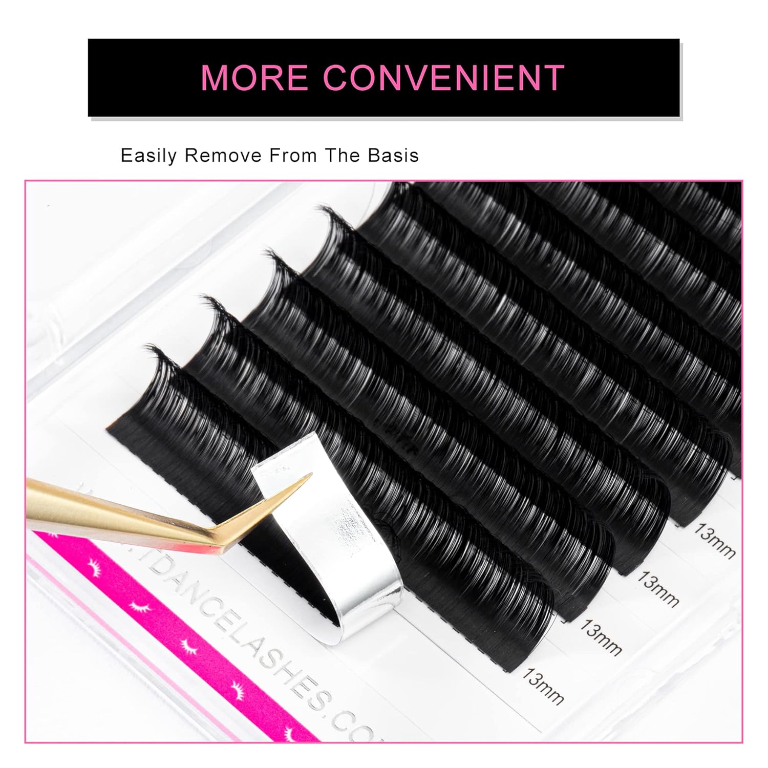 Detalle 2 de TDANCE Lash Extension Matte Black Exacting Set: Mixed C Curl & Volume & Classic Options for Salon Use