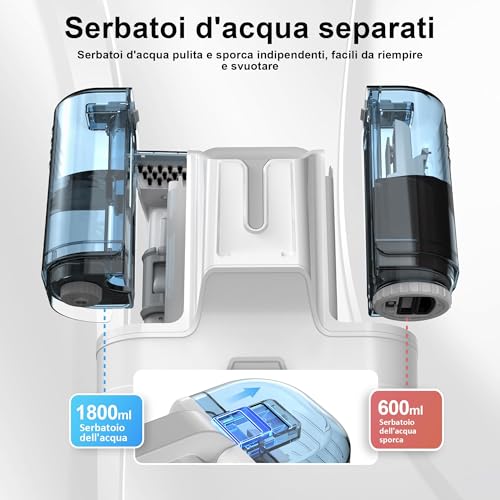 Detalle de Rivenara Lavatappeti Aspirapolvere Tessuti Divani – 450 W, Lavà Tappezzeria, Asciuga e Aspira