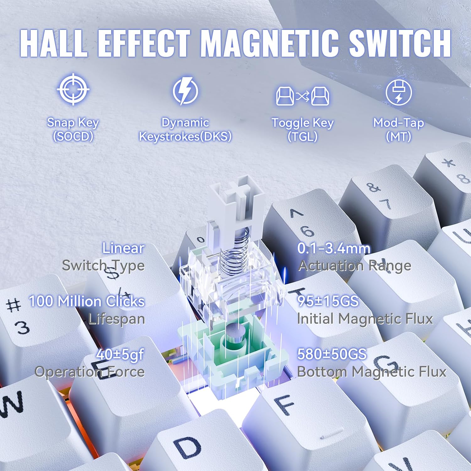 Detalle de Attack Shark X68MAX HE 60% gaming keyboard