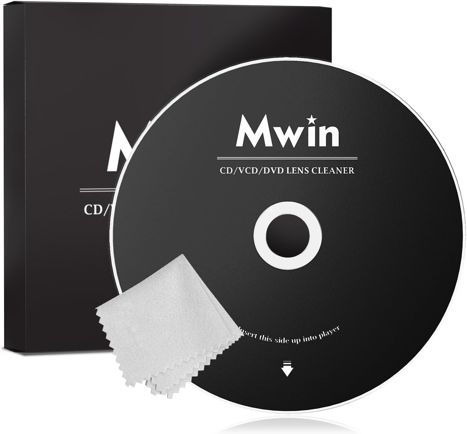 Detalle de Mwin CD-Reinigungsdisc für CD-/VCD-/DVD-Player – Linsenreinigungsset fürs Auto & Zuhause