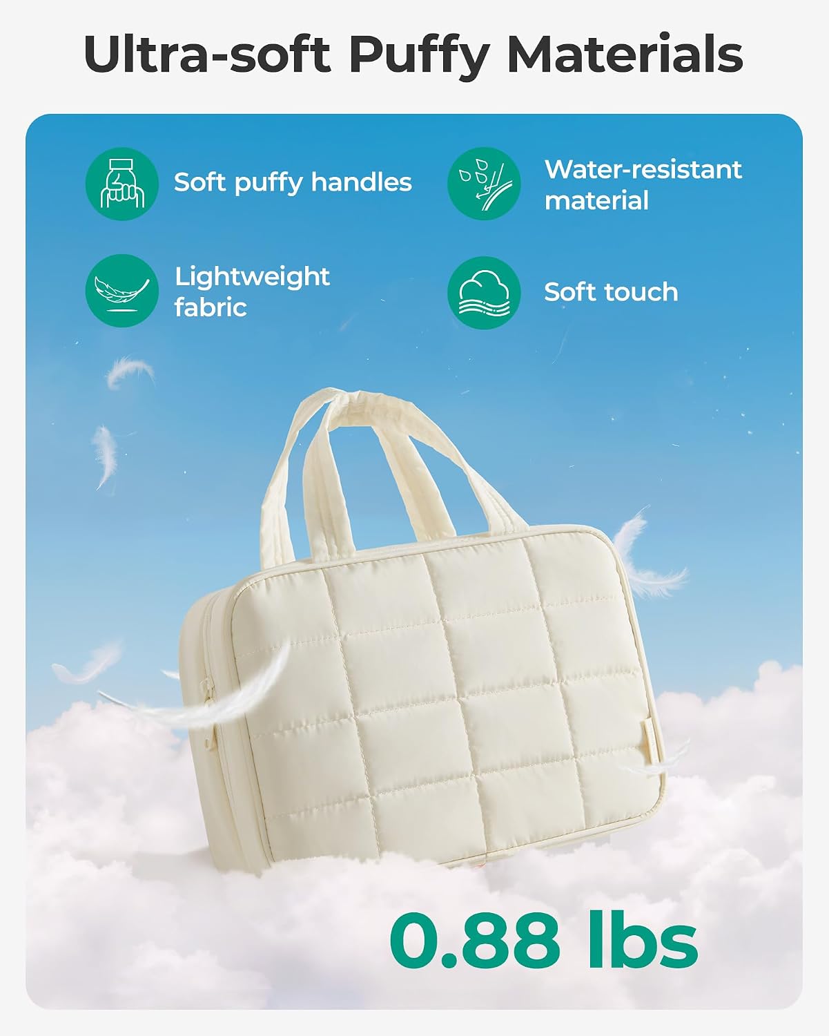 Thumbnail 4 de BAGSMART Reise Kulturtasche Damen – Große Aufhängetasche aus bauschigem Polyester, rosa