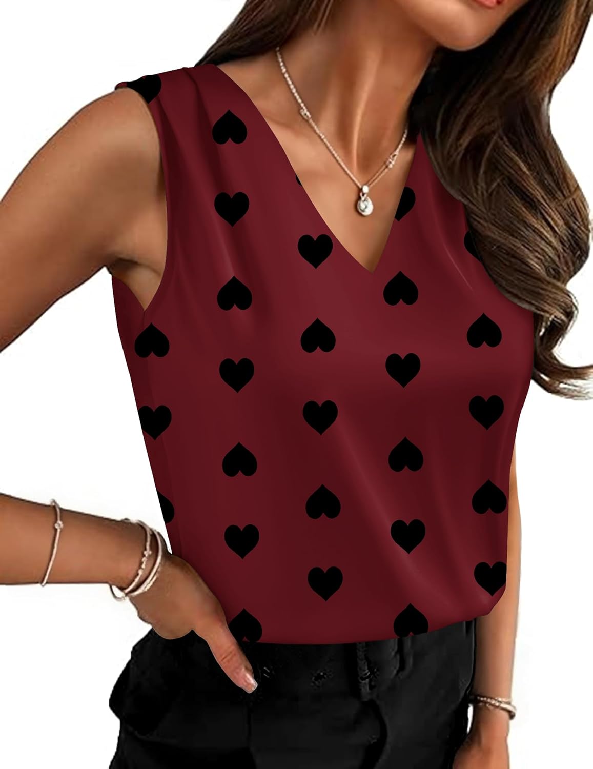 Thumbnail 6 de Zeagoo Women's Silk Satin Camisole Tank Top with V-Neck Pleated Details