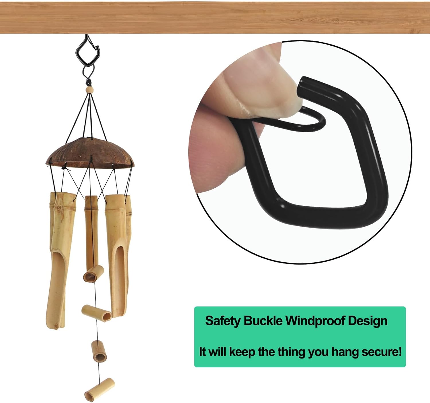 Thumbnail 5 de 30 Pcs Q-Hanger Hooks: Outdoor Screw Hook Lights with Safety Buckle, Wall/Ceiling Mount (Black) + Wind Nut Driver