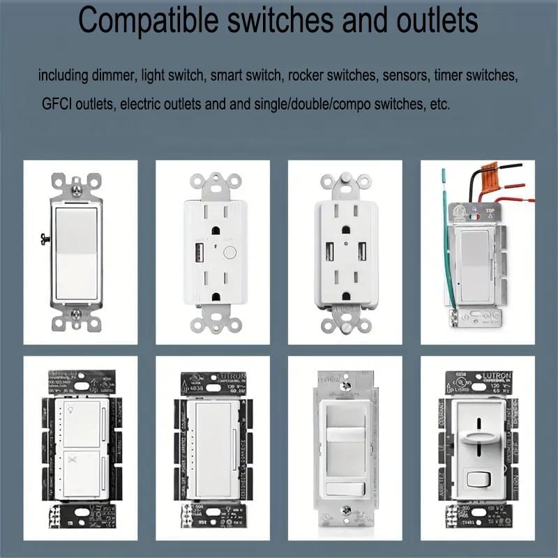 Thumbnail 3 de ZEFTV 2-Gang Screwless Decorator Wall Plates, White Polycarbonate, 10-Pack
