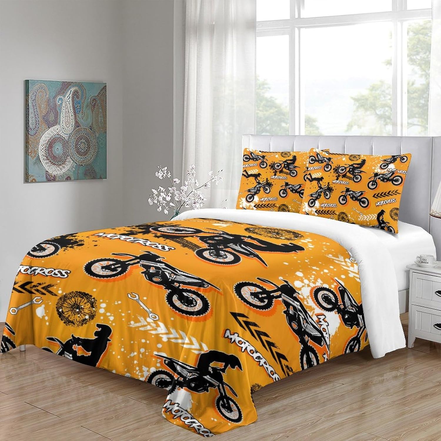 Thumbnail 3 de HAVOP Motorbike Duvet Cover Set – King Size for Kids (Motocross Theme)